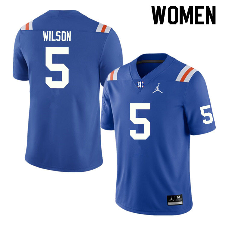 Women #5 Kamari Wilson Florida Gators College Football Jerseys Sale-Throwback